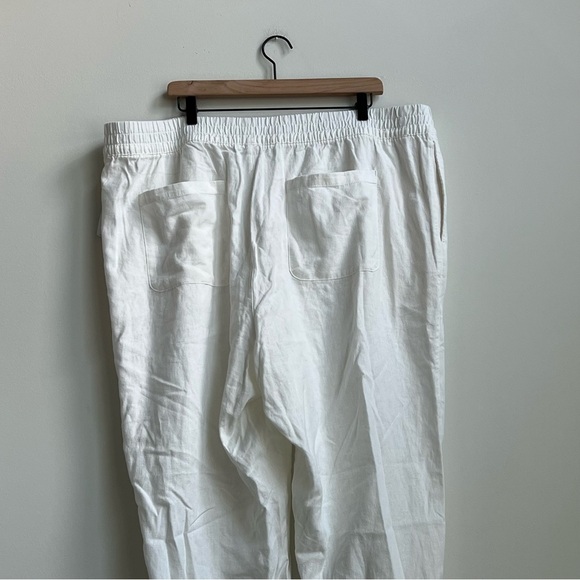 New Old Navy High Rise Linen Blend Straight Pants Comfort  XXL TALL White Beach - Picture 14 of 14